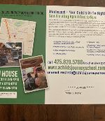 Backside of Child Care Web Design open house flyer showing event map and details for childcare centers in the USA seeking custom websites to grow enrollments.