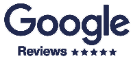 Google Reviews logo displaying five-star rating for trusted and effective child care website design services.