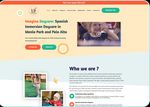 Imagina Daycare’s bilingual preschool website homepage with Spanish immersion program details and contact options.