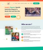 Web design for Imagina Daycare featuring Spanish immersion program, vibrant child-centered visuals, and responsive child care site layout for Menlo Park and Palo Alto.