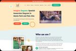 Updated preschool website for Imagina Daycare featuring Spanish immersion program with playful colors and clear navigation.